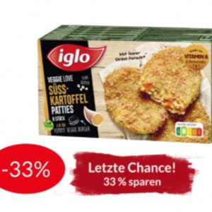 iglo vegane Minischnitzel / Süsskartoffelpatties 33% Rabatt