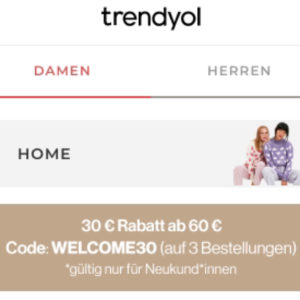 30€ Rabatt bei trendyol.de mit Code WELCOME30