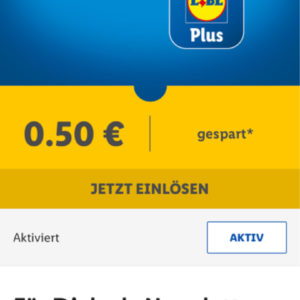 Lidl Plus App: Coupon 0,50€ ab 5€ Mindesteinkaufswert