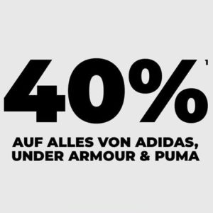 mysportswear: 40% auf adidas, Puma &amp; Under Armour