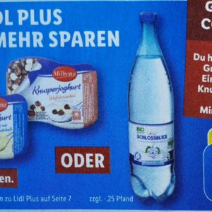 Gratis Knusperjoghurt oder Mineralwasser bei Lidl mit der App ab 10 € Einkauf