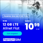 🤩 Mtl. kündbare 9GB LTE Allnet für mtl. 8,99€ // 12GB für 10,99€ // 4GB für 5,99€ ⏰ nur für kurze Zeit! (PremiumSIM, o2-Netz)
