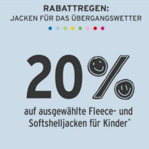 Ernsting's Family 20% auf ausgewählte Fleece- und Softshelljacken für Kinder