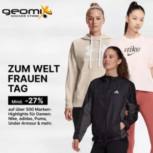 NUR HEUTE! geomix: Über 500 Damen Artikel im Sale + gratis Versand - Nike, adidas, Under Armour und Co.