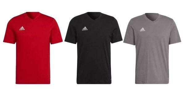 3 T-Shirts von adidas: rot, schwarz, grau