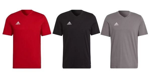 3 T-Shirts von adidas: rot, schwarz, grau