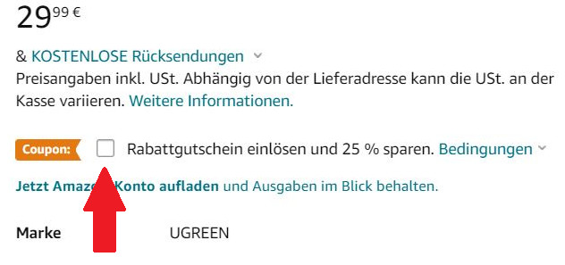 25% Coupon auf Ugreen Steckdosenleiste