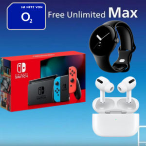 🔄 o2 Free Unlimited LTE Max Allnet für 34,99€/Monat + Apple AirPods Pro für 4,95€ / Nintendo Switch V2 für 49€ / Google Pixel Watch für 119€