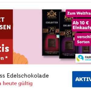 J.D.Gross Edelschokolade in der Lidl App ab 10,00 Euro Mindesteinkauf zum Weltfrauentag