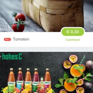 0,30€ Cashback auf frische Tomaten & 0,40€ auf Saft von Hohes C *Marktguru*