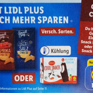 Gratis Riffel Chips oder cool Snack Kakaoschnitte bei Lidl ab 10 € Einkauf mit der App