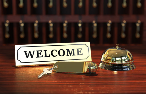 Welcome Hotel Schlüssel und Glocke