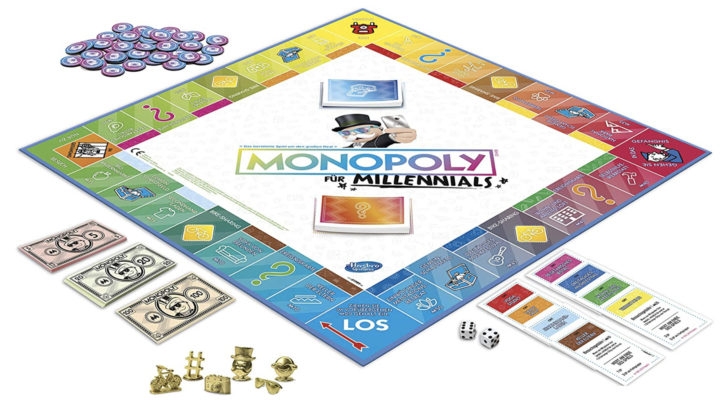 Hasbro Gaming Monopoly E4989100 Monopoly Millennials Partyspiel aufgebaute Ansicht