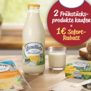 1€ Rabatt auf 2 Frühstücksprodukte von Landliebe