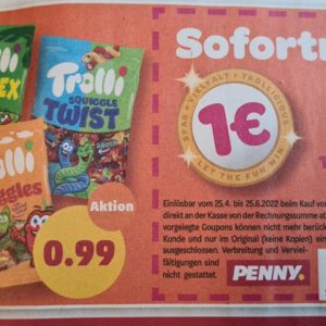 4 Trolli Gummibärchen kaufen, 1 davon gratis bekommen - bei Penny ab morgen ( 25.04.2022! )