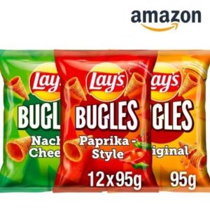 12x 95g Lay's Bugles (Original, Paprika, Nacho Cheese) ab 0,88€ pro Packung (statt 1,59€)