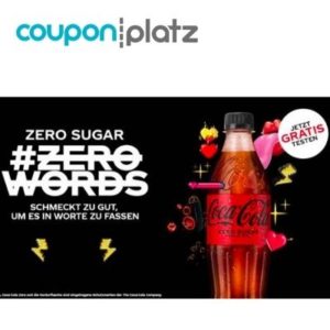 Gratis: Coca-Cola Zero 0,5 Liter kostenlos testen (Couponplatz)