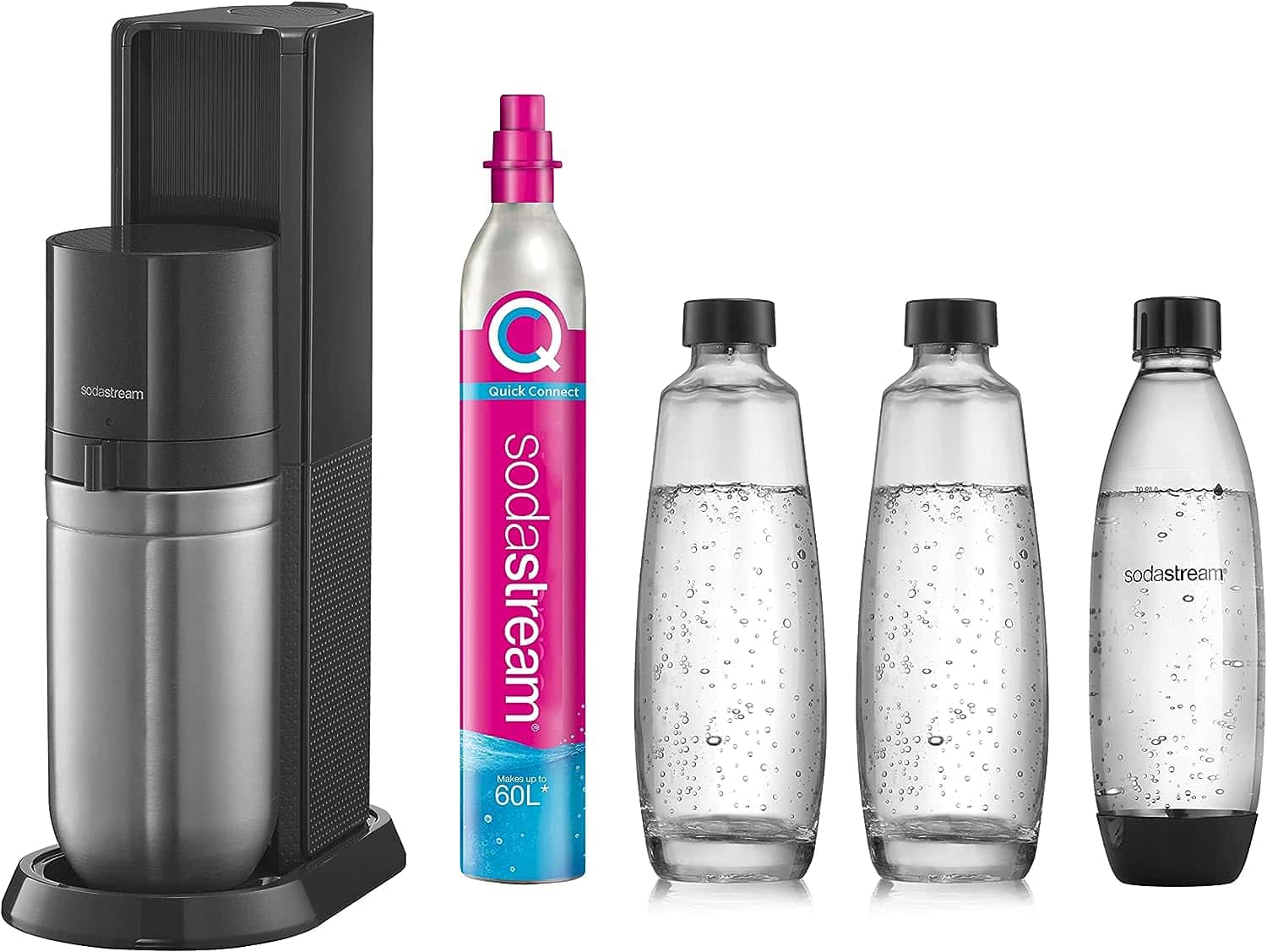 [geprüfte B-Ware] SodaStream Duo Titan mit 2 Glasflaschen + 1 PET Flasche + Zylinder ✔️ 37€ Ersparnis!
