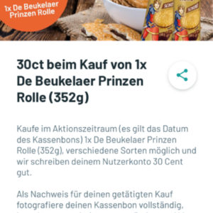 De Beukelaer Prinzenrolle für 0,89€ dank Rewe & smhaggle