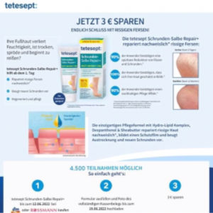3€ Cashback Tetesept Schrundensalbe Repair+ DM Rossmann