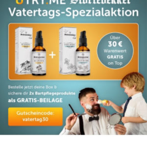 2x gratis Bartpflegekosmetik als Zugabe zu Bestellung Vatertag utry.me
