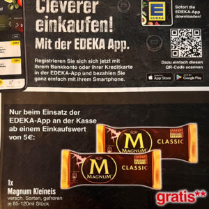 Edeka Süd / Südwest: Gratis Magnum Eis mit der Genuss App
