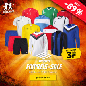 SportSpar 👕 Umbro Fixpreis Sale - Alles für 3,99€ (!) 😮