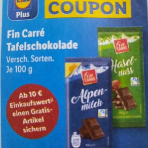 Gratis Schokolade bei Lidl ab 10 € Einkauf mit der App