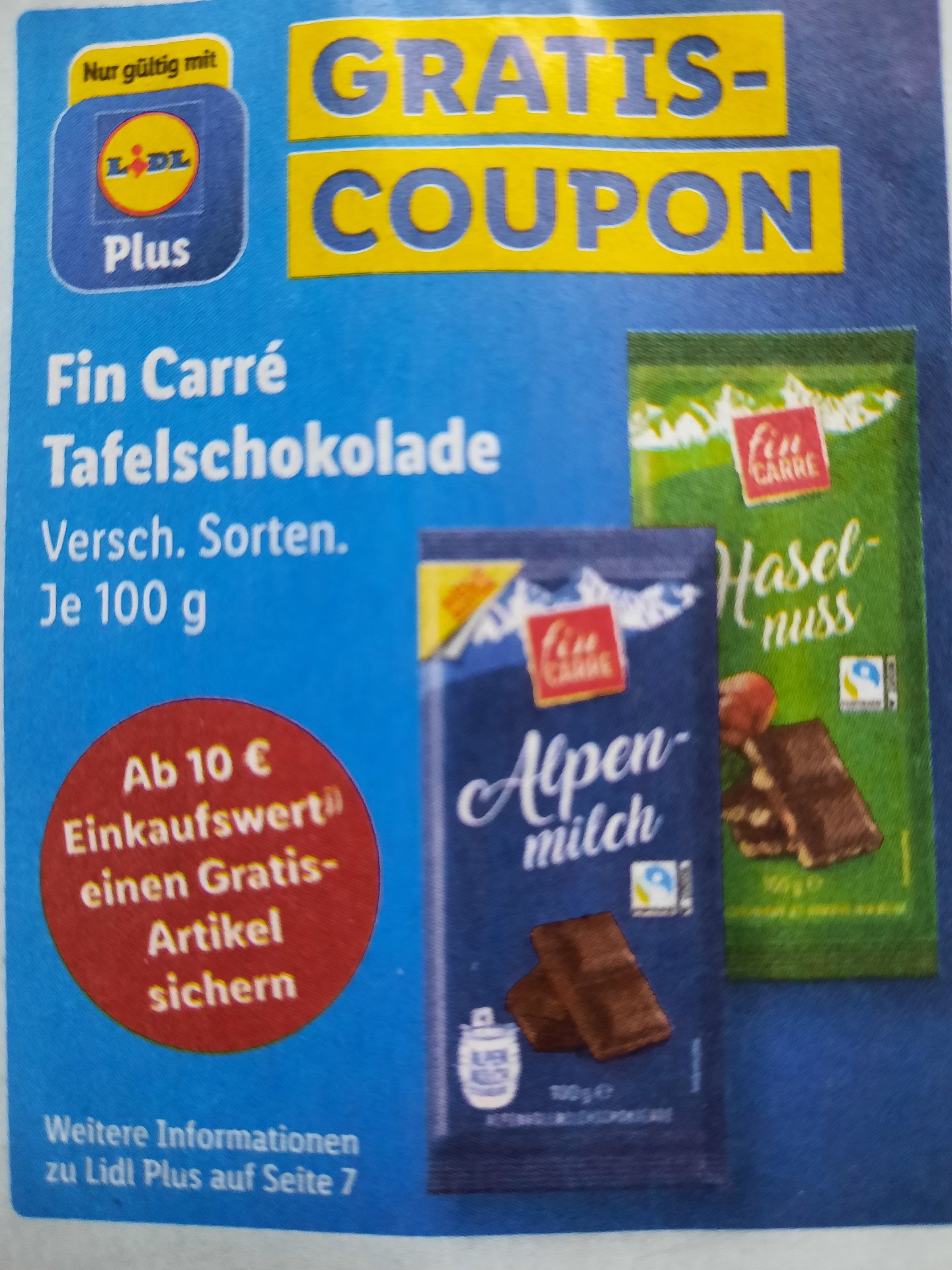 Lidl bei Gratis mit der Schokolade App 10 Einkauf € ab