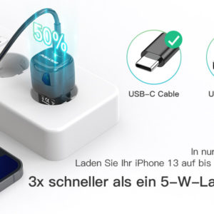 Onlynew USB C Schnellladegerät mit 20W