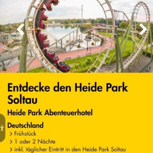 Heide Park: 2 Tage Eintritt + 4* Abenteuerhotel + Frühstück ab 74€