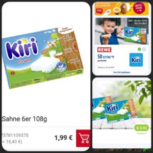 Kiri Sahne Brotaufstrich gerade 90 ct günstiger dank Payback & Marktguru ggf. personalisiert