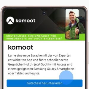 GRATIS komoot-Regionspaket für Samsung-Member und Samsung-Handy (auch Bestandskunden)