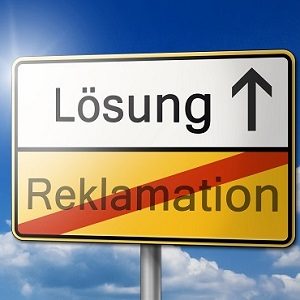 Lösung Reklamation Schild