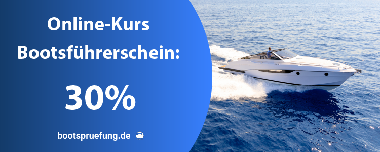 30% Rabatt auf Online-Kurse Bootsfuehrerschein von Bootspruefung.de