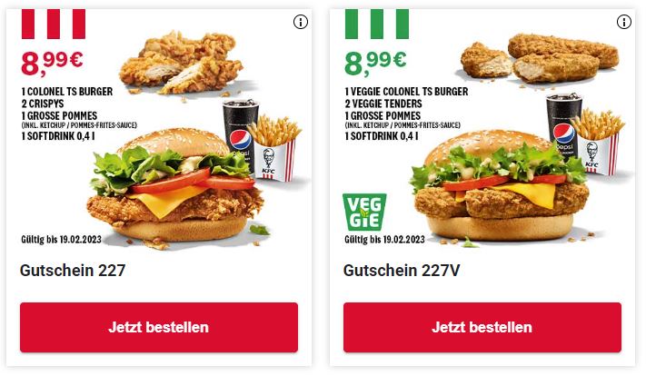 Colones TS Burger bei KFC