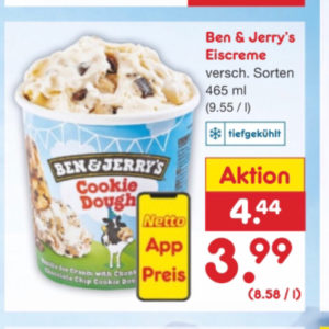 Ben & Jerry‘s Eiscreme für 3,29€ dank Netto App und Smhaggle App