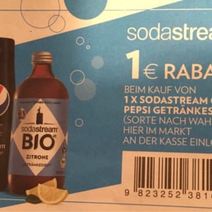 1€ Cashback auf Sodastream oder Pepsi Getränkesirup