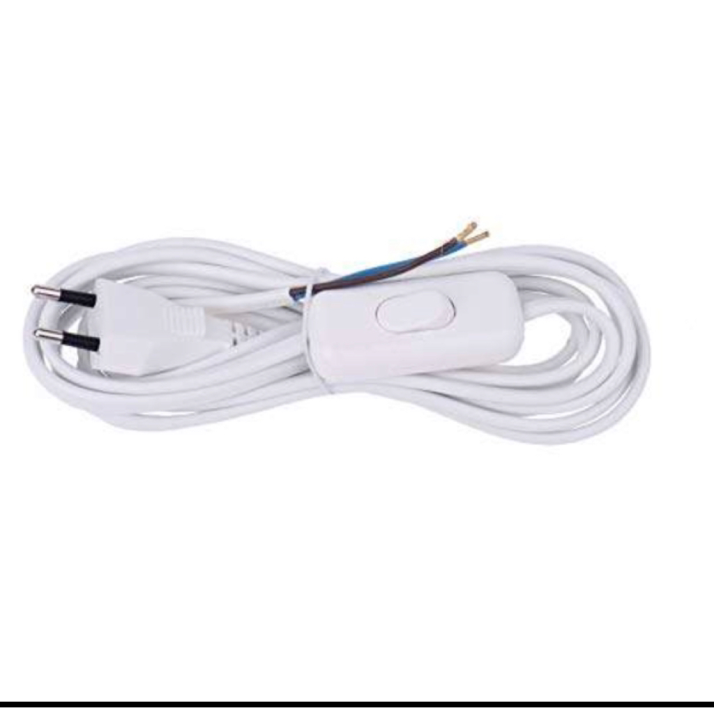EMOS Netzkabel 3 Meter Mit Schalter - Euro Stecker Für Lampen Und Leuchten