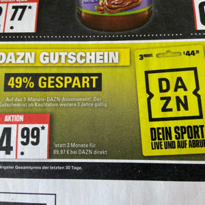 DAZN Gutschein 3- Monats- Abo