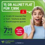 Endet! 👊 15GB LTE Vodafone Allnet für 7,99€ mtl. + 0,00€ AG + VoLTE & WiFi Call + eSIM (md Green LTE mit 50 Mbit/s)