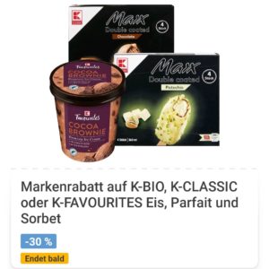 Kaufland: 30% auf K-BIO, K-CLASSIC und K-FAVOURITES (App + Card)