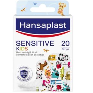 🩹 Hansaplast Kids Sensitive Pflaster - mit 20 Pflastern und süßen Tiermotiven