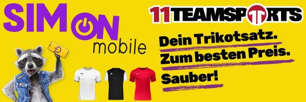 SIMON Mobile und 11teamsports bieten Trikot-Sätze zum Hammer-Preis an