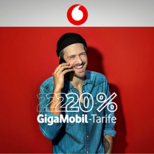 100€ Bonus 🔴 mit GigaKombi: Unlimited LTE / 5G Vodafone Allnet für 29,99€ mtl. // ohne: 100GB für 39,99€ mtl. (GigaMobil Young M)