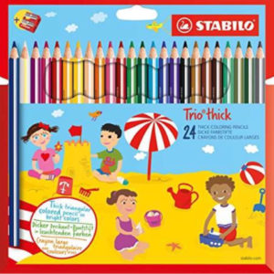Dreikant-Buntstift - STABILO Trio dick - 24er Pack  und Spitzer (Amazon Prime)