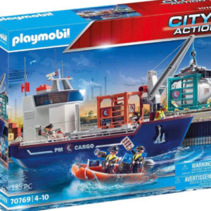 PLAYMOBIL 70769 Großes Containerschiff mit Zollboot (Amazon)