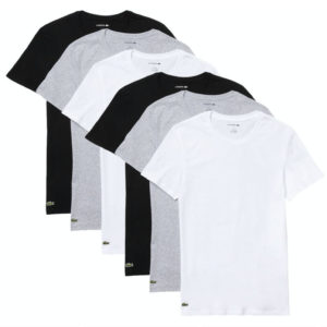 6x Lacoste Basic-T-Shirt mit Rundhals- oder V-Ausschnitt für 55,90€ (statt 70€)