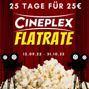 🎥 Cineplex Kino Flatrate - 25 Tage für 25€