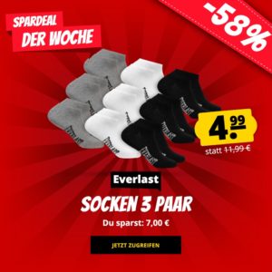 3er Pack Everlast Sneakersocken für 4,44€ zzgl. Versand